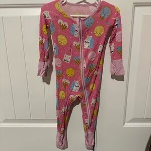 Little Sleepies Pink Milk and Cookies Footies Pajamas